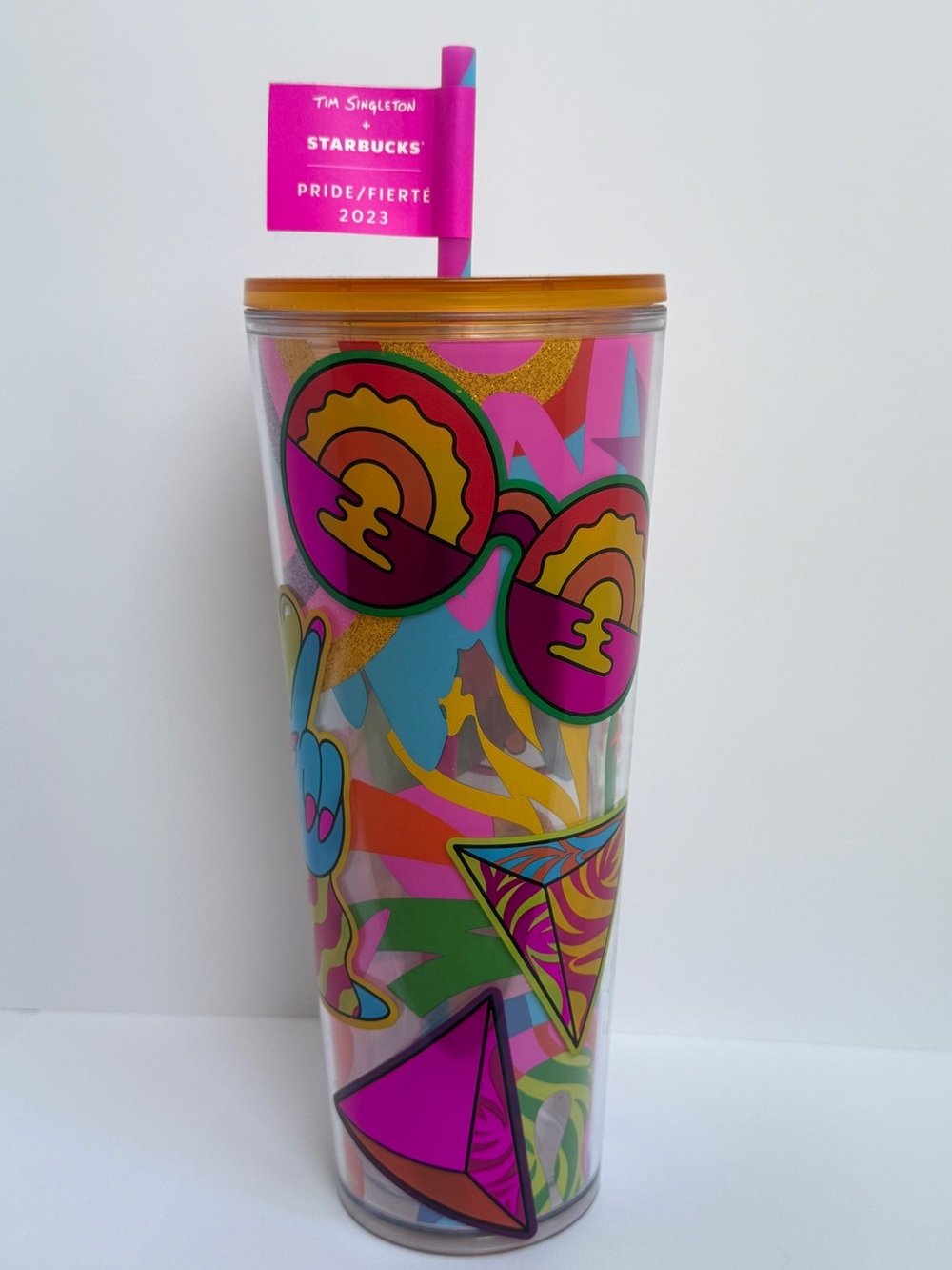 Starbucks x Tim Singleton 2023 Pride Pink & Multicolor Tumbler - Picture 3 of 8